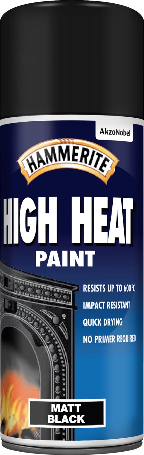 Hammerite Hi Heat Matt Black Aerosol 400ml Veegeebee - Hammerite High Heat Paint Colours